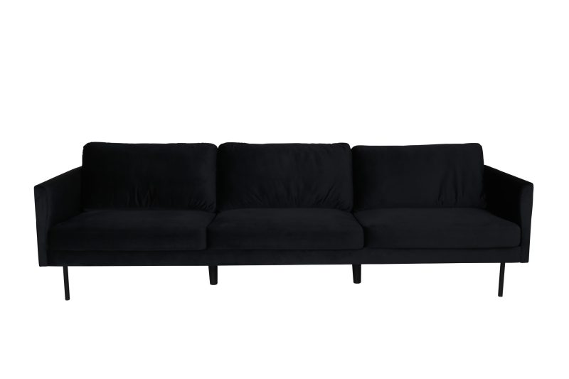 Zoom 3-seters sofa - Svart / Sort fløyel