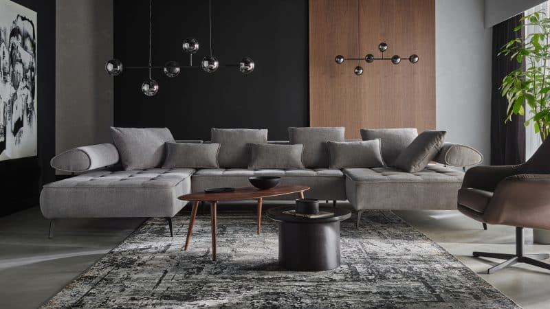 Hjørnesofa Seledo XL 385x224cm. (med elektrisk skyvedel)