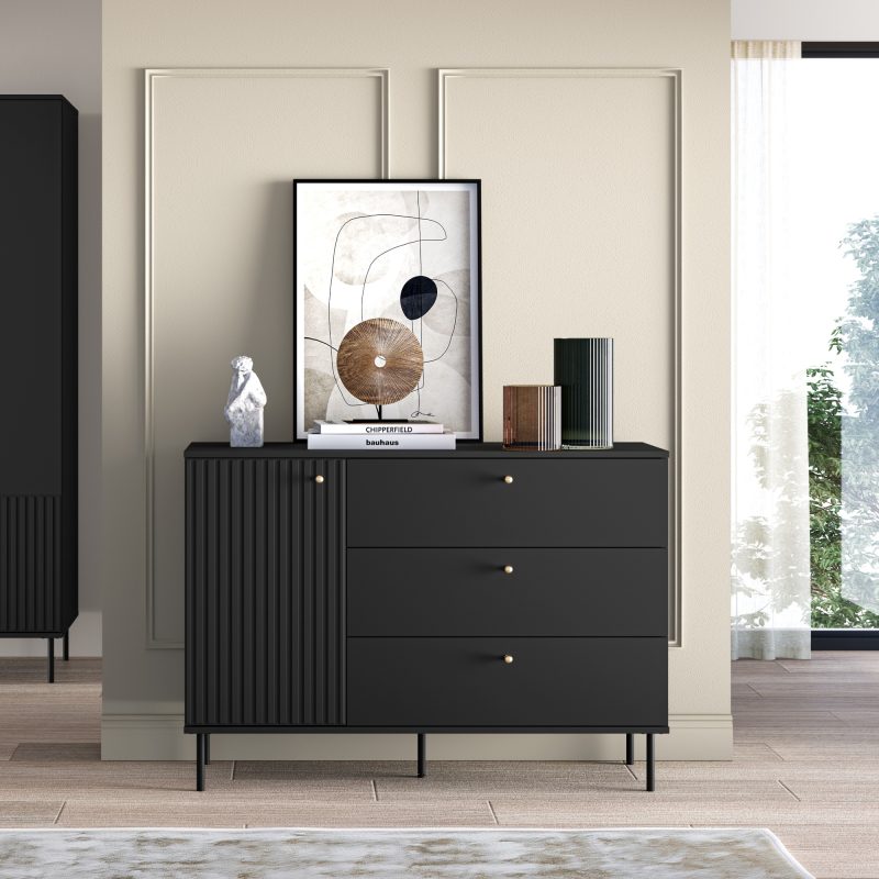 Kommode SOPHIE 05, 1D3S Svart