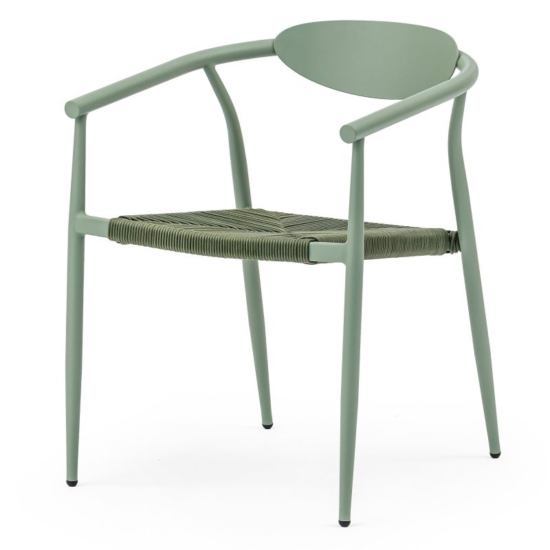 PIRETT0 – Spisestol med grønn metallramme og grønn rotting