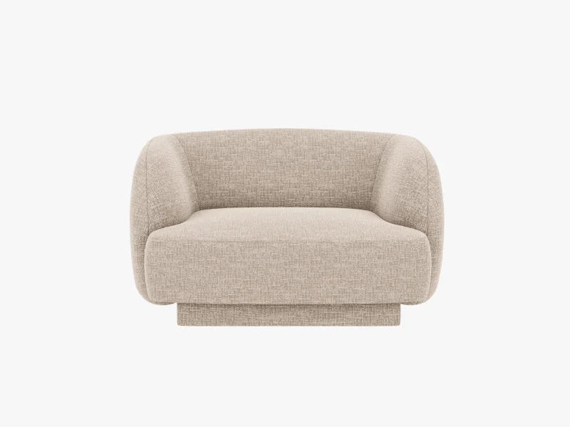 Miley lenestol i chenille – avrundet design og luksuriøs komfort