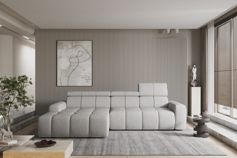 Enzo S hjørnesofa med elektrisk seteforlengelse og sovefunksjon