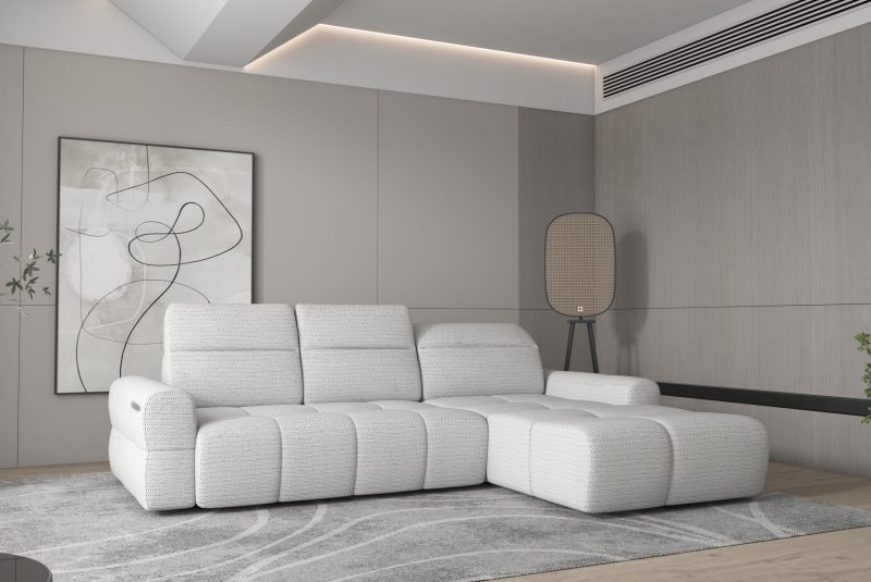 Mateo S hjørnesofa (273x183cm) med elektrisk seteforlengelse og oppbevaring