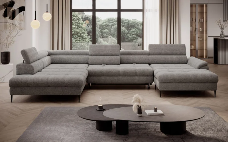 Empoli XL hjørnesofa – Stor eleganse med sovefunksjon og oppbevaring