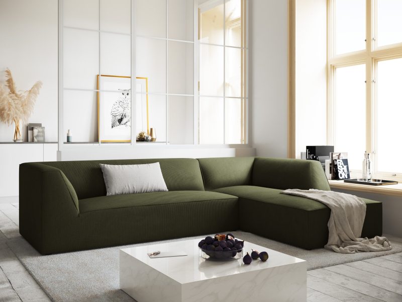 Ruby hjørnesofa 180 x 273 cm, høyre – Modulbasert sofa i kordfløyel