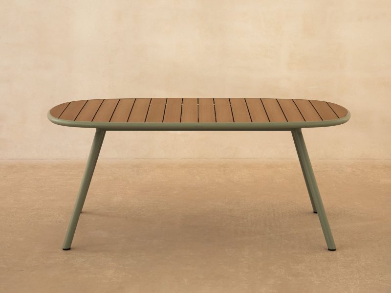 Niublau – Hagebord i plast og aluminium, 180×90 cm