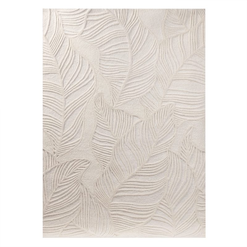 Teppe Mona Håndtuftet Ull 190x290 Elfenben