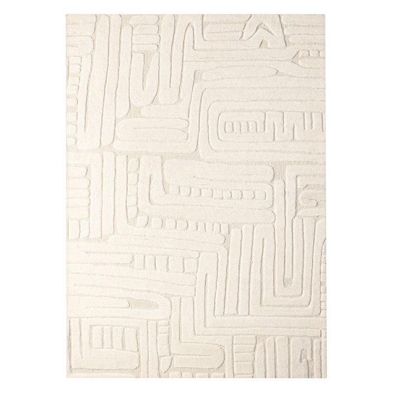 Teppe Sophia Bordtuftet Bomull 160x230 Elfenben