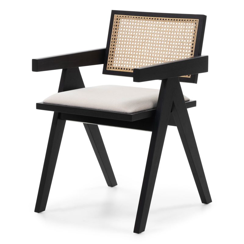 Spisestol FRIDA Svart / Lys Beige