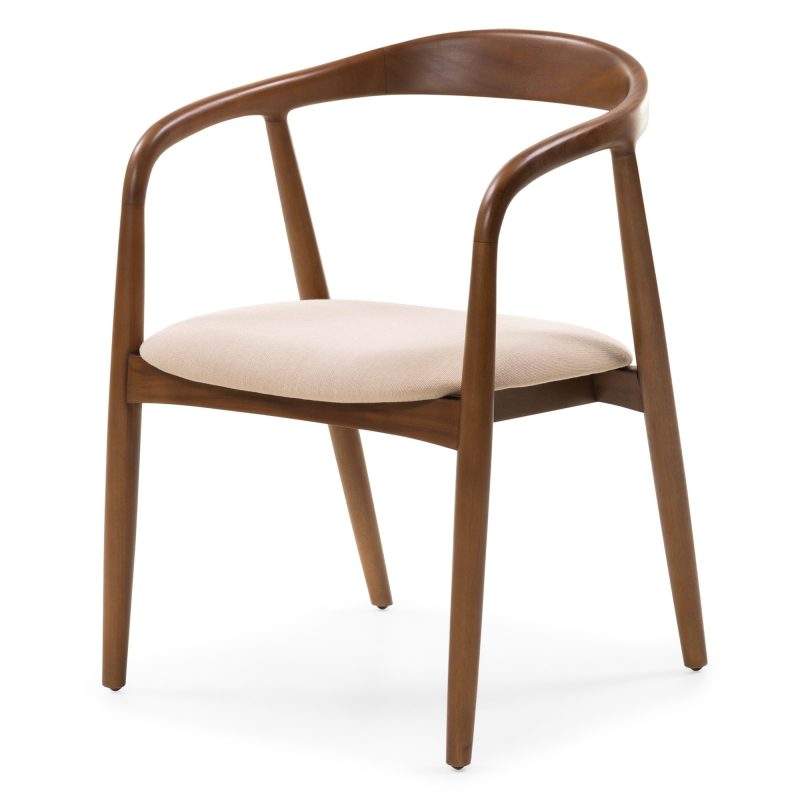 Spisestol LUDVIKA Valnøtt / Beige