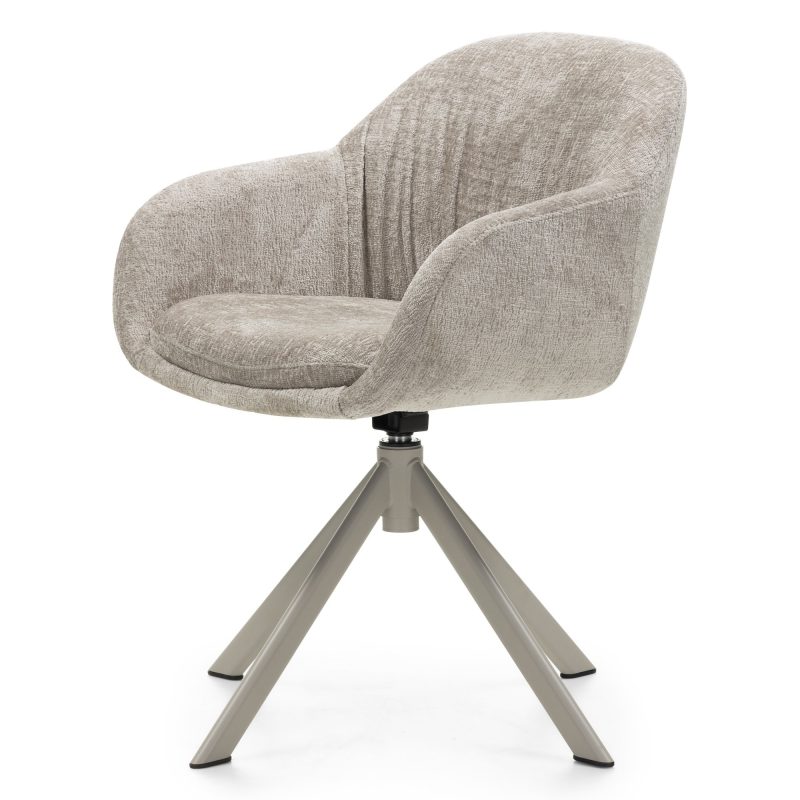 Kairo 9-239A – Svingstol i beige/grå tekstil med moderne form