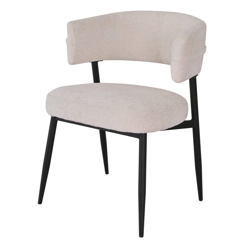 ROSARIO DX-2535 spisestol – Elegant komfort i kremfarget stoff (FABB HAGA 23)