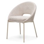 Luigi HDC232015 – Spisestol i beige tekstil med heltrukket design