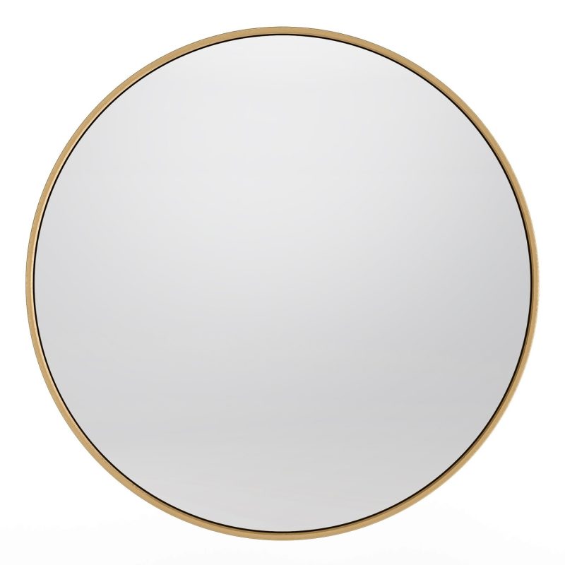 Mira rundt speil – gull/messingramme Ø60 cm