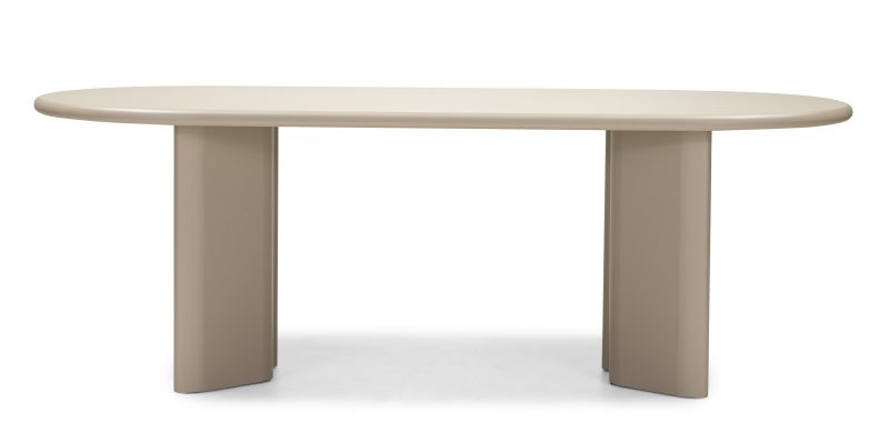 Lima spisebord – 220 cm, ovalt, mørk beige MDF