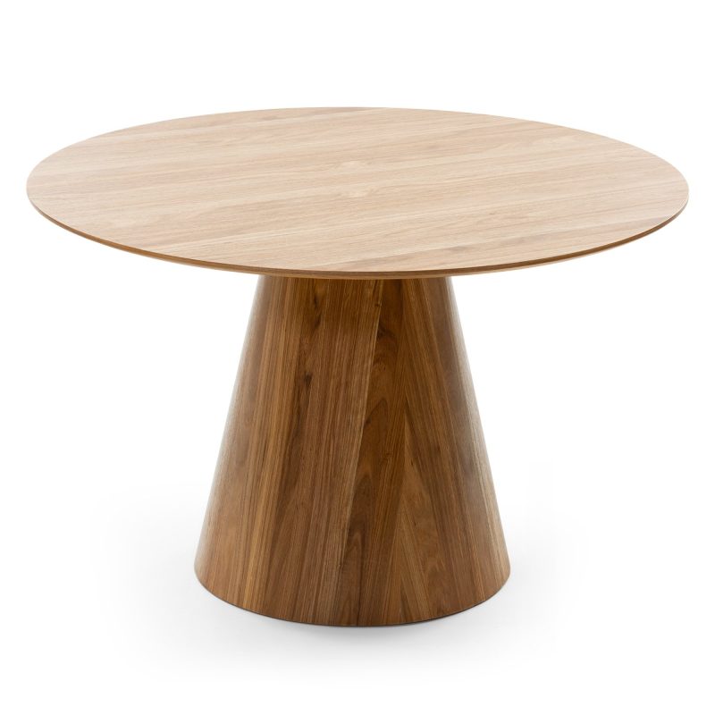 Stella spisebord – rundt spisebord i trelook, 120 cm