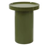 Chia sidebord – rundt 40 cm i lys grønn glossy finish