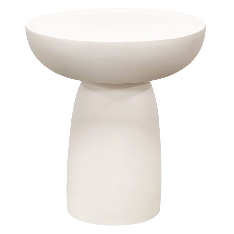 Lagoon sidebord – Ø45 cm, matt beige