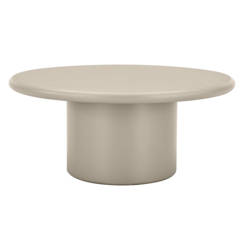 ARCE UCT24029 sofabord – Rundt sofabord i matt beige (Ø80 cm)