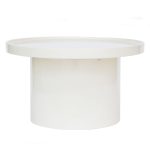 Chia sofabord – rundt 70 cm i hvit glossy finish