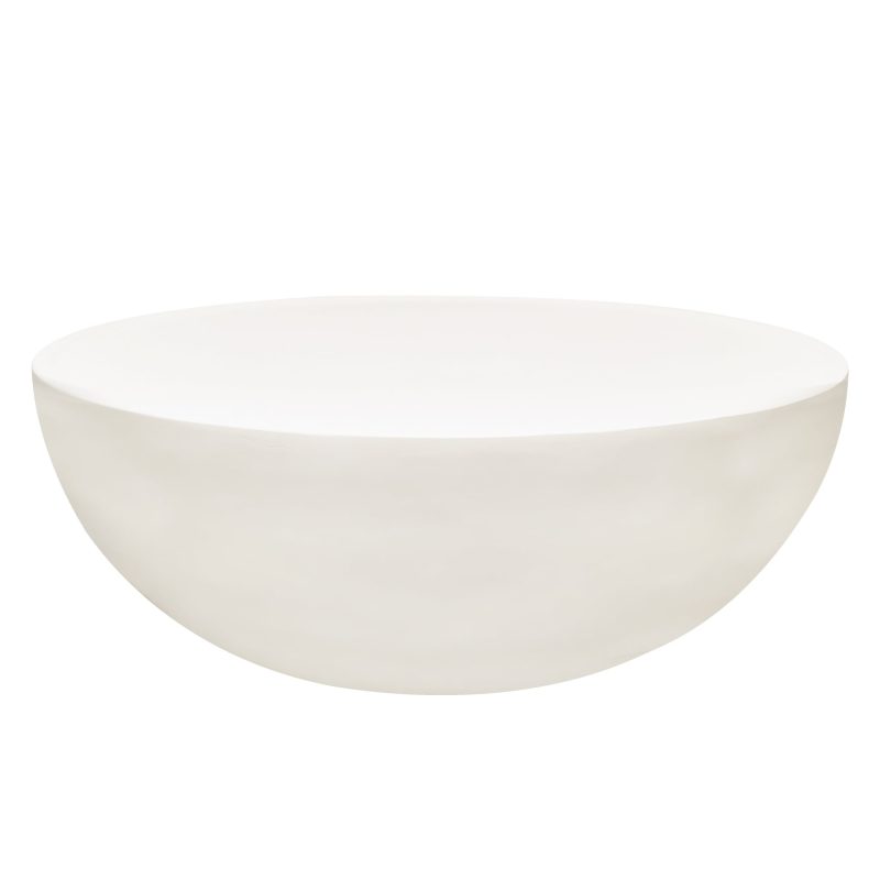 Lagoon salongbord – Ø80 cm, matt beige med betong-look