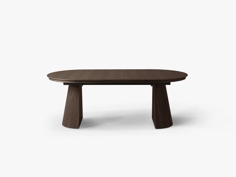 Mana spisebord – uttrekkbart 210–300 cm, oval form i valnøtt