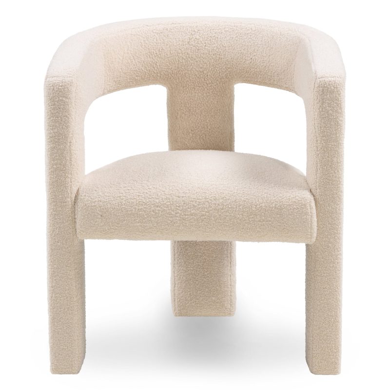 6493 Accent chair Boucle 27 light brown color