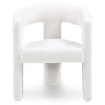 Lory lenestol – kremfarget boucle med avrundet rygg