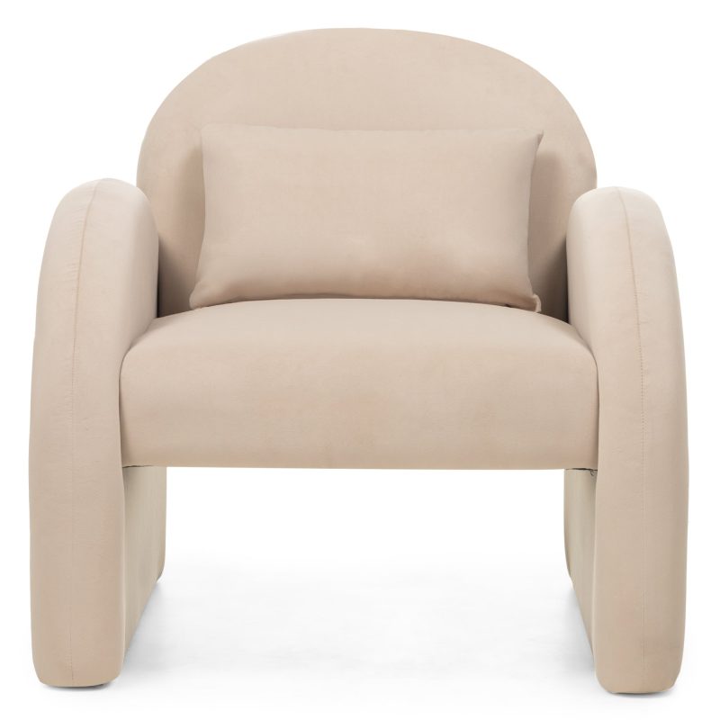 Rainbow lenestol – lys beige velur med avrundet design