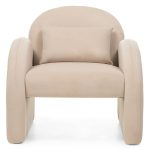 Rainbow lenestol – lys beige velur med avrundet design