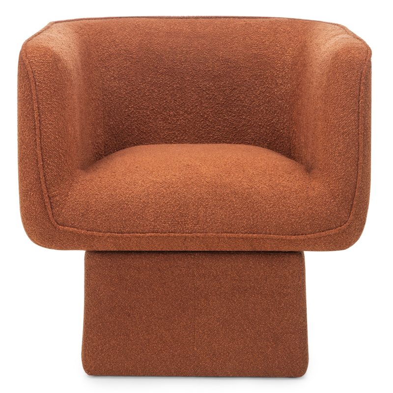 One snurrstol – boucle i varm kobberfarge