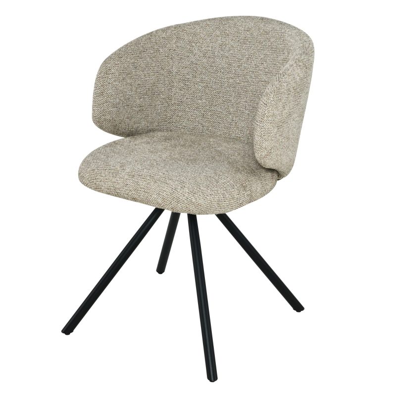 Pearl dreibar stol – mocha med sorte metallben