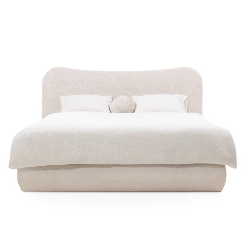 Derry polstret seng 160x200 med buet hodegavl og oppbevaringsrom