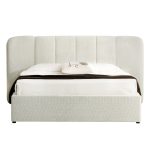 SNOOVIA Q52 – Seng 160x200 i strukturert beige tekstil