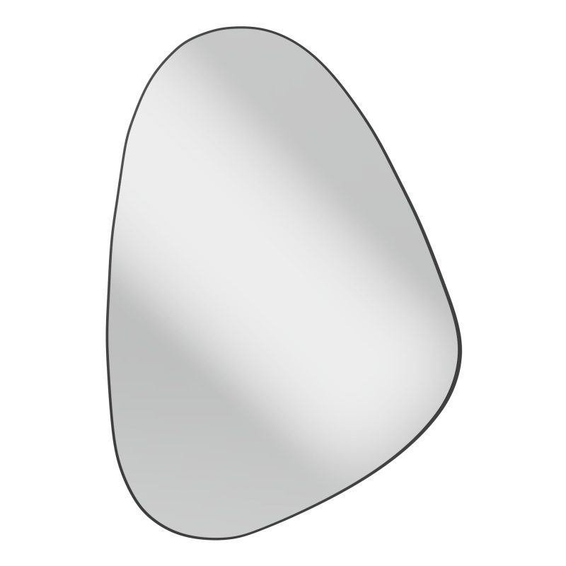 Libia speil – organisk form med sort ramme (76x51 cm)