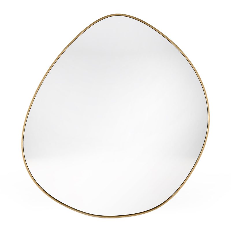 Alonzo speil – uregelmessig form med gullramme (64x60 cm)