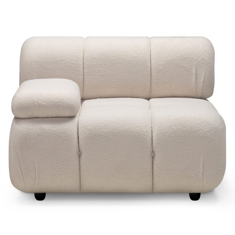 FLUF Big Puff – Teddy-sittepuff i beige bouclé