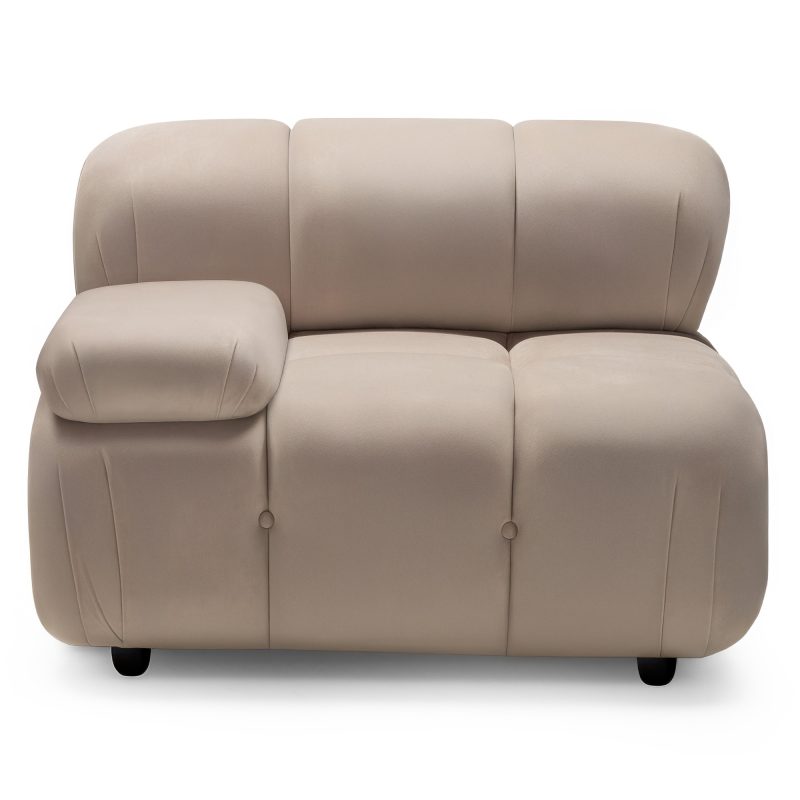 FLUF Big Sofa Venstre – Luksuriøs velursofa i beige