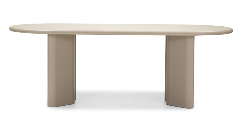 Lima spisebord – 220 cm, ovalt, mørk beige MDF