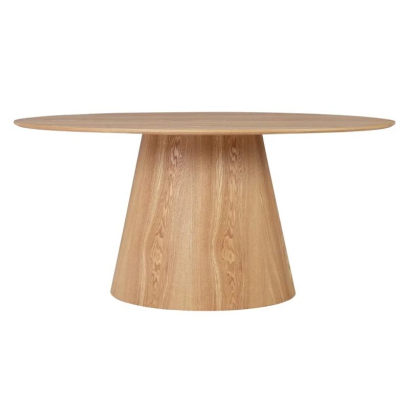 Solan spisebord – ovalt i naturtrelook, 160 cm