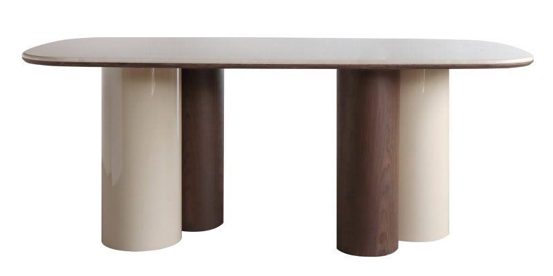 Zorin spisebord 200 cm – marmordesign og mørk valnøtt