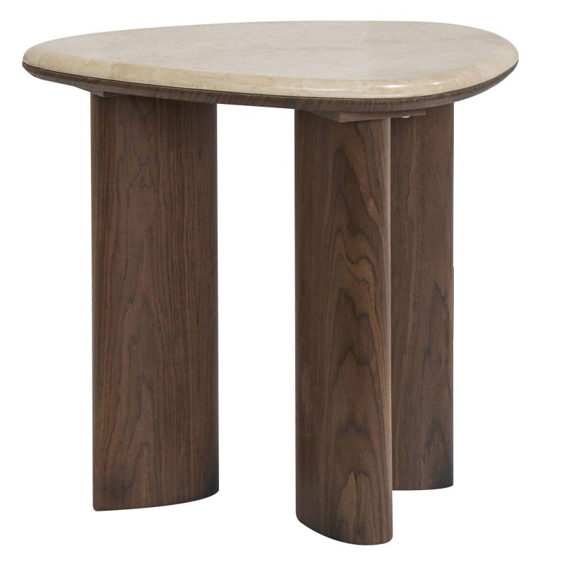 Essence sidebord 44 cm – mørk valnøtt og marmordetaljer