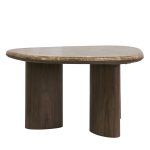 Essence sofabord 75 cm – marmortopp og mørk valnøtt