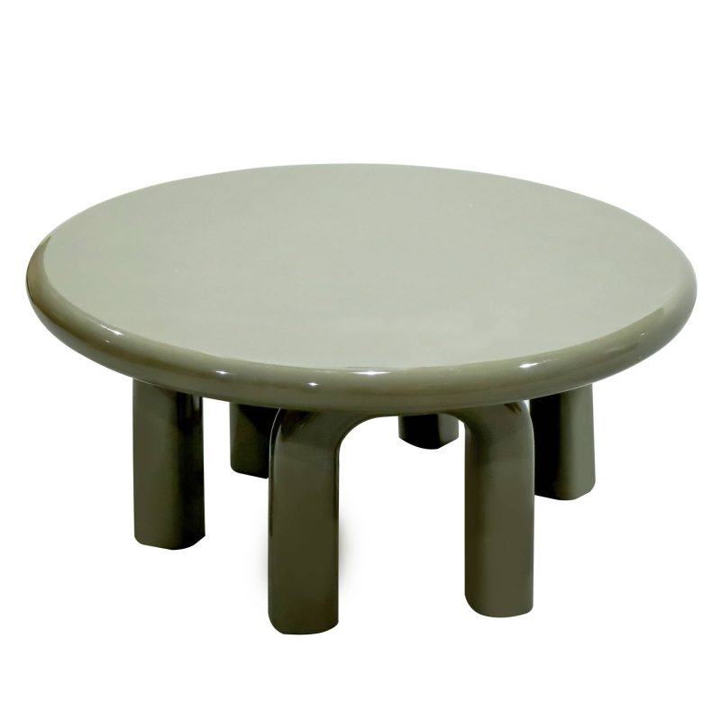 Flambe rundt salongbord 80 cm – grønn/grå høyglans