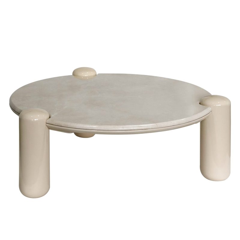Noemi sofabord 86 cm – jasnobeige og marmor, glossy finish