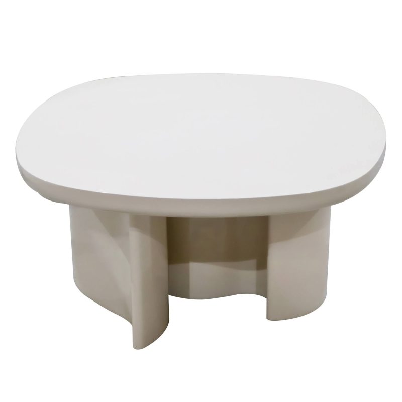 Puro – Sofabord 80 cm, lys beige, høyglans