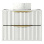 Avila 2.0 baderomsskap 60 cm – Hvit eleganse med 2 skuffer