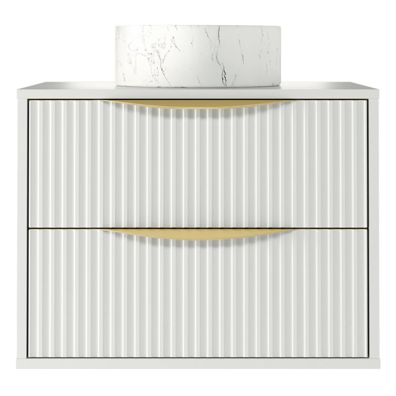 Avila 2.0 baderomsskap 60 cm – Hvit eleganse med 2 skuffer