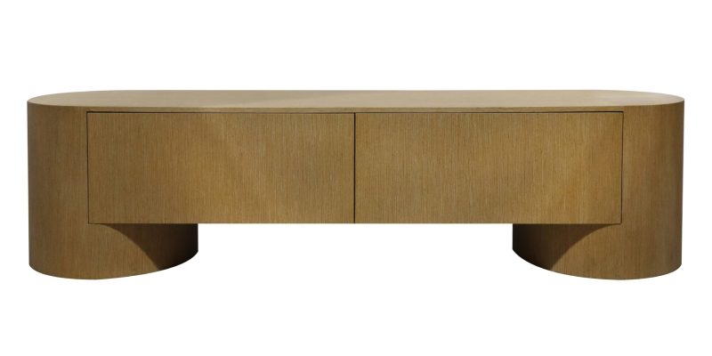 Aspen TV-benk – 200 cm i naturlig eik med 2 skuffer