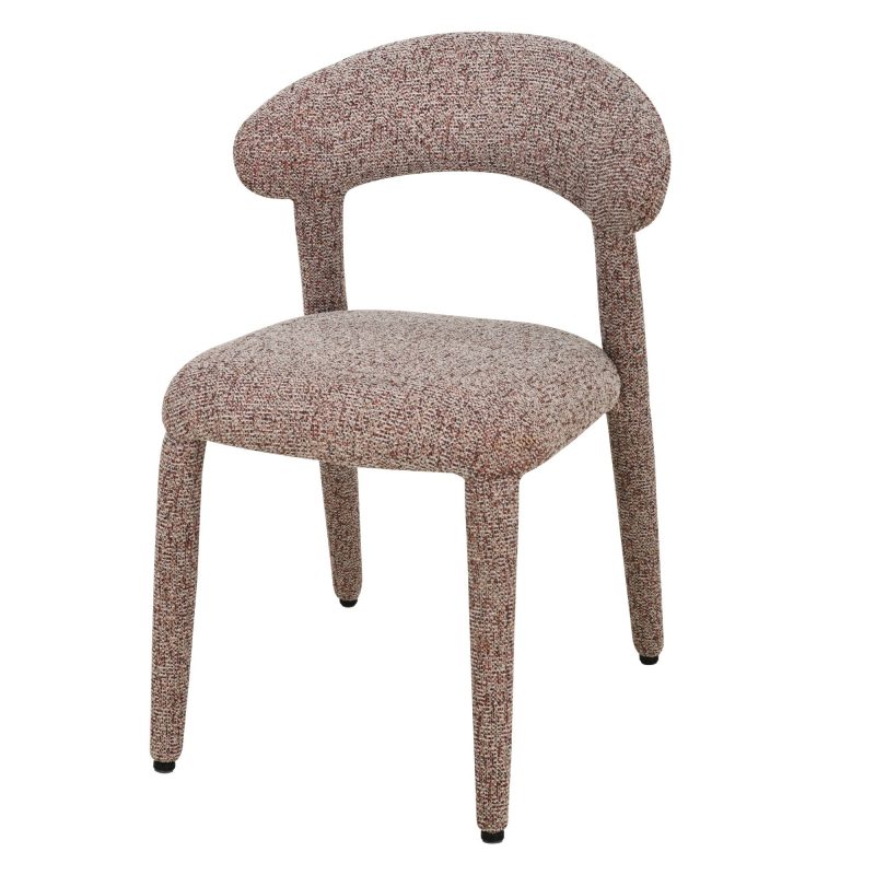 Hiroki spisestol – beige/bordo melert tekstil (Puente 68)